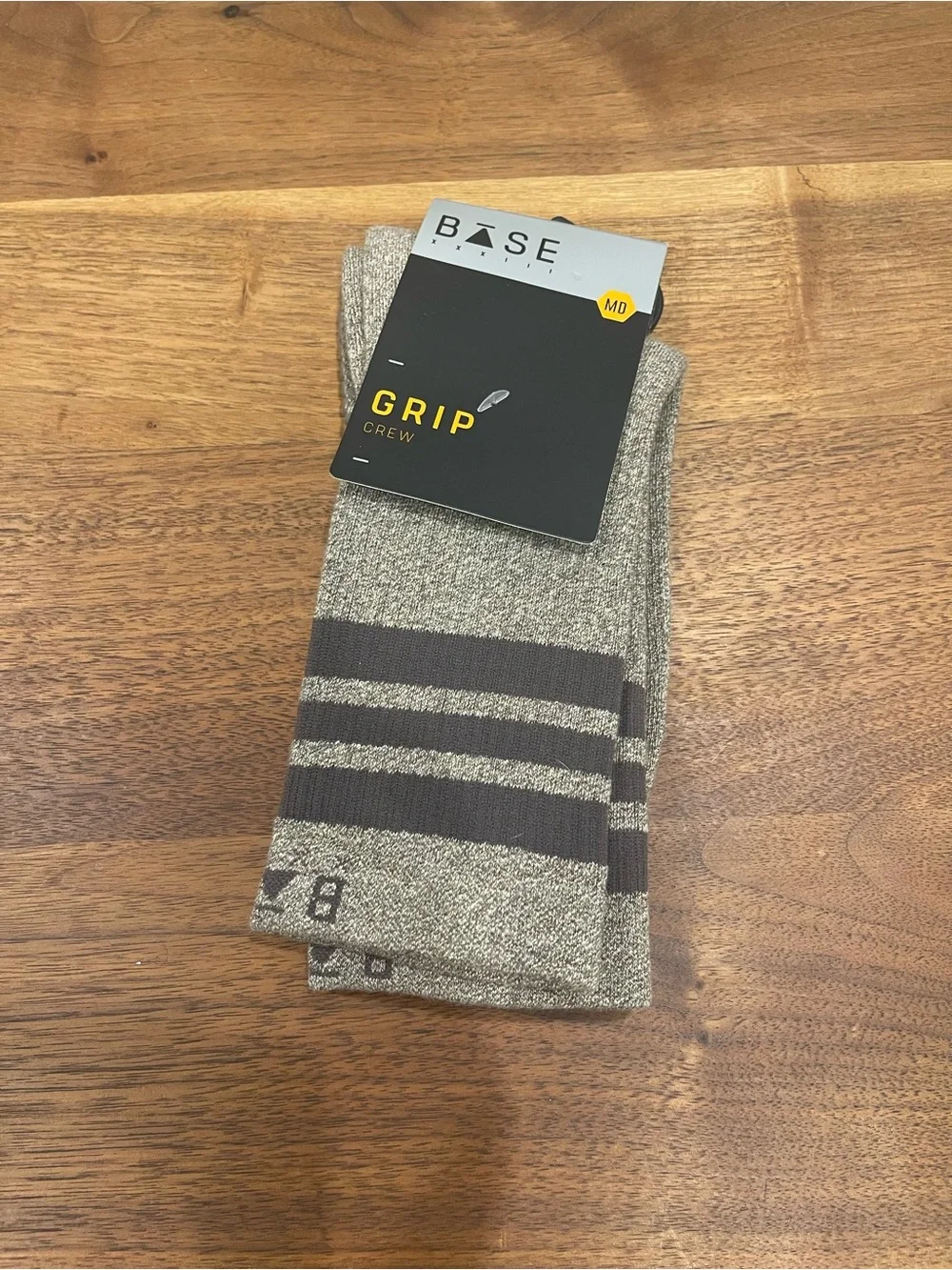 Base33 Crew Grip Socks medium organic cotton